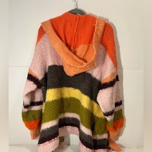 FREE PEOPLE Cozy Winter Cardigan Pink Blue Green S